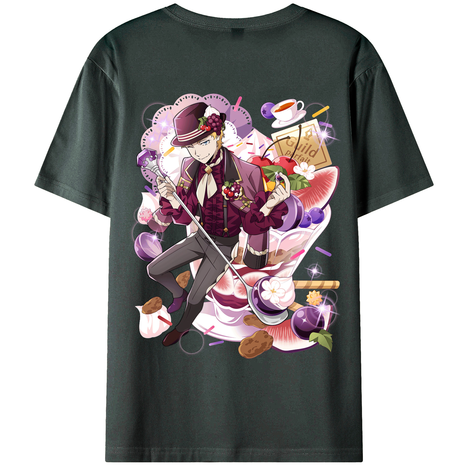 （画像用） 文豪ストレイドッグス Bungo Stray Dogs 綿100％ メンズ半袖Tシャツ（バックプリント） 通気性